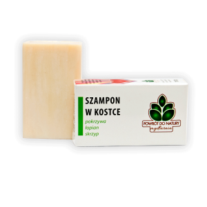 SZAMPON W KOSTCE - POKRZYWA ŁOPIAN SKRZYP 100 G. - POWRÓT DO NATURY