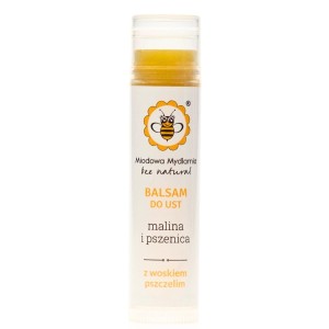 BALSAM DO UST MALINA I PSZENICA - Z WOSKIEM PSZCZELIM 5,5 ML. - MIODOWA MYDLARNIA