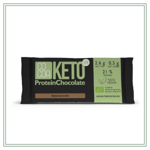 CZEKOLADA PROTEINOWA O SMAKU SŁONEGO KARMELU KETO BIO 40 g. - COCOA