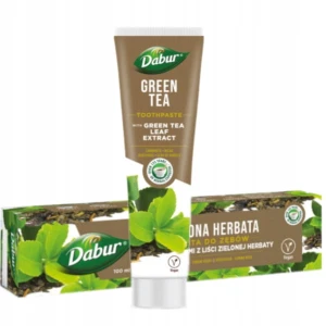 PASTA DO ZĘBÓW Z EKSTRAKTEM Z LIŚCI ZIELONEJ HERBATY BEZ FLUORU 100 ML. - DABUR