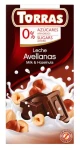 CZEKOLADA MLECZNA Z ORZECHAMI BEZ DODATKU CUKRU BEZGLUTENOWA 75 g - TORRAS