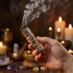 BIAŁA SZAŁWIA Z PALO SANTO,ROZMARYNEM,CYNAMONEM I LAWENDĄ - KADZIDŁO 20-30 G.