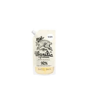 MYDŁO W PŁYNIE -UZUPEŁNIENIE,DELIKATNE,NAWILŻAJĄCE,WANILIA I CYNAMON 500 ML. -  YOPE
