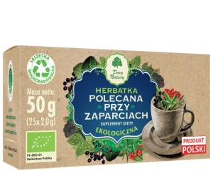 HERBATA POLECANA PRZY ZAPARCIACH EKOLOGICZNA 2 G x 25 SASZ. - DARY NATURY