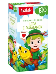 HERBATKA DLA DZIECI - LIPA, CZARNY BEZ, RUMIANEK EKOLOGICZNA - SASZETKI (20 x 1,5g.) - APOTHEKE