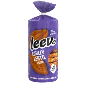 WAFLE Z SOCZEWICY PROTEINOWE O SMAKU CZEKOLADOWYM BEZGLUTENOWE BIO 130 g. - LEEV