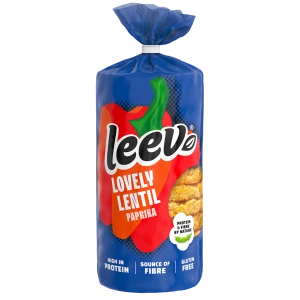 WAFLE Z SOCZEWICY O SMAKU PAPRYKOWYM BBQ BEZGLUTENOWE BIO 117 g - LEEV